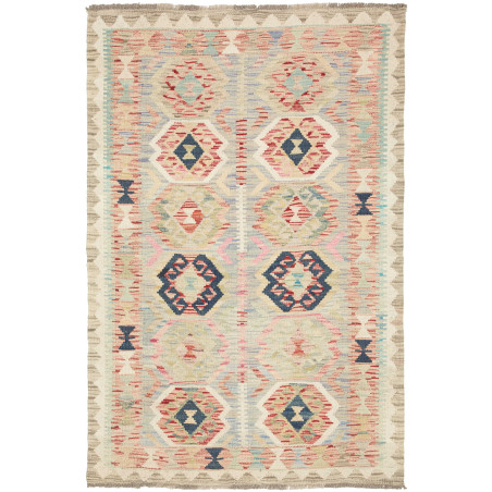 Tappeto Kilim Afghanistan Geometrico Multicolore Pastello Bl