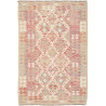 Tappeto Kilim Afghanistan Geometrico Beige Rosso Tenue 106x1
