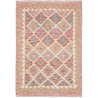 Tappeto Kilim Afghanistan Astratto Rosa Azzurro 105x150 Cm