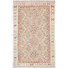 Tappeto Kilim Afghanistan Geometrico Crema Rosa Azzurro 95x1