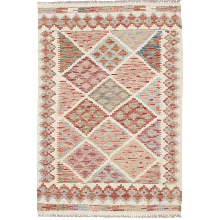 Tappeto Kilim Afghanistan Geometrico Multicolore Pastello 10