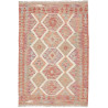 Tappeto Kilim Afghanistan Geometrico Beige Rosso 99x148 Cm