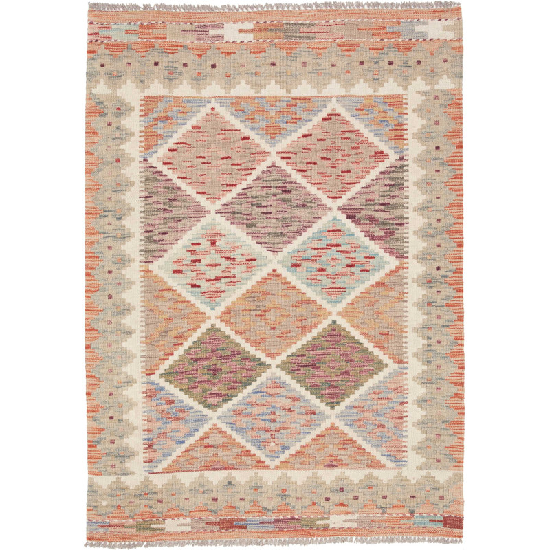 Tappeto Kilim Afghanistan Geometrico Multicolore Pastello 10