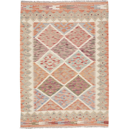 Tappeto Kilim Afghanistan Geometrico Multicolore Pastello 10