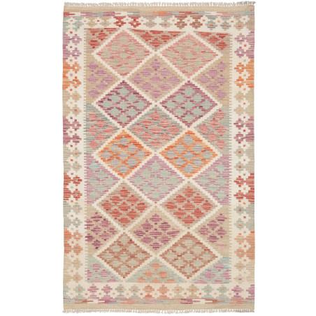 Tappeto Kilim Afghanistan Geometrico Multicolore Pastello 99