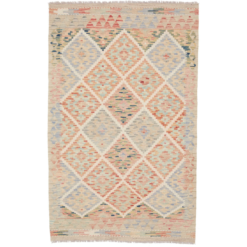 Tappeto Kilim Afghanistan Geometrico Beige Pastello 103x163