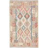 Tappeto Kilim Afghanistan Geometrico Beige Rosso 97x155 Cm