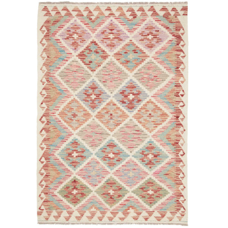 Tappeto Kilim Afghanistan Geometrico Multicolore Pastello 10