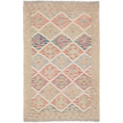 Tappeto Kilim Afghanistan Astratto Beige Policromo 97x154 Cm