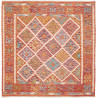 Tappeto Kilim Afghanistan Floreale Arancio Multicolore 157x1