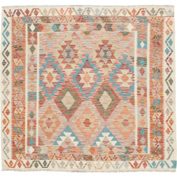 Tappeto Kilim Afghanistan Astratto Multicolore Pastello 161x