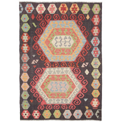 Tappeto Kilim Afghanistan Astratto Antracite Policromo 121x1