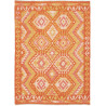 Tappeto Kilim Afghanistan Geometrico Arancione Giallo 129x17