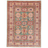 Tappeto Kazak Fine Pakistan Geometrico Verde Petrolio Rosso