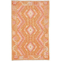 Tappeto Kilim Afghanistan Geometrico Arancio Rosa 97x154 Cm