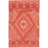 Tappeto Kilim Afghanistan Astratto Rosso Arancio 100x155 Cm