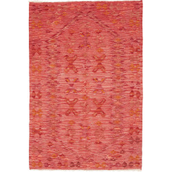 Tappeto Kilim Afghanistan Geometrico Rosso Arancio 98x150 Cm