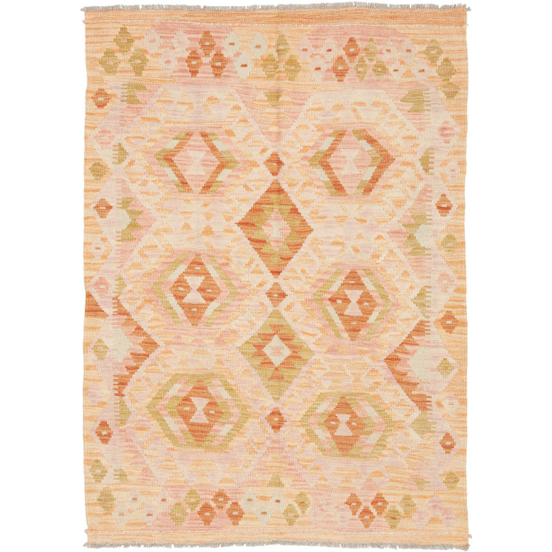 Tappeto Kilim Afghanistan Geometrico Pesca Arancio 106x146 C