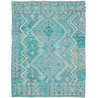 Tappeto Kilim Afghanistan Geometrico Acqua Marina 148x195 Cm