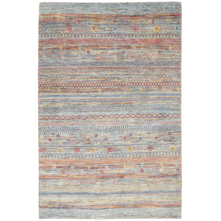 Tappeto Royal Gabbeh Pakistan Geometrico Azzurro Beige 136x2