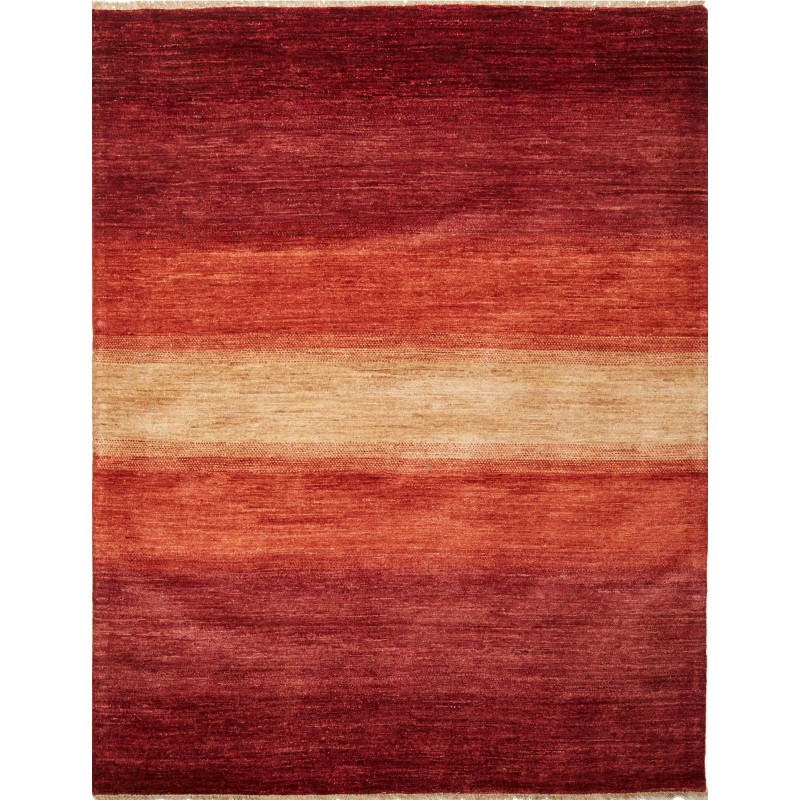 Tappeto Shayan Pakistan Astratto Rosso Arancio 201x289 Cm
