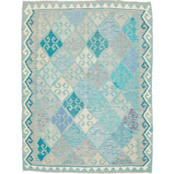 Tappeto Kilim Afghanistan Astratto Acquamarina Turchese 159x