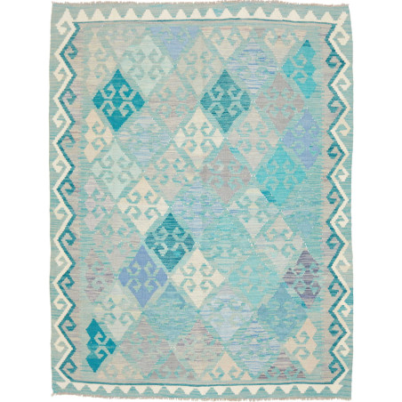 Tappeto Kilim Afghanistan Astratto Acquamarina Turchese 159x