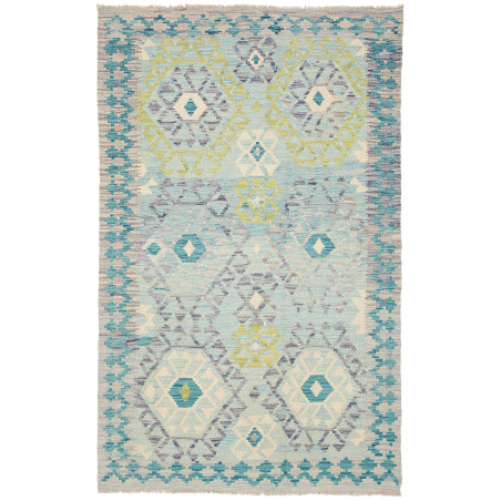 Tappeto Kilim Afghanistan Geometrico Azzurro Verde 120x191 C