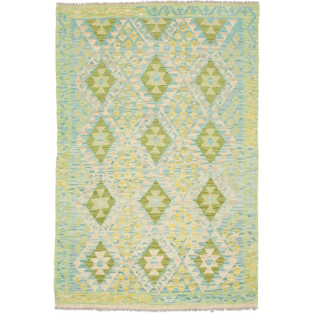 Tappeto Kilim Afghanistan Geometrico Azzurro Verde 128x188 C