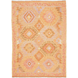 Tappeto Kilim Afghanistan Geometrico Arancio Pesca 125x175 C