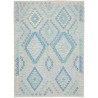 Tappeto Kilim Afghanistan Geometrico Grigio Azzurro 132x181