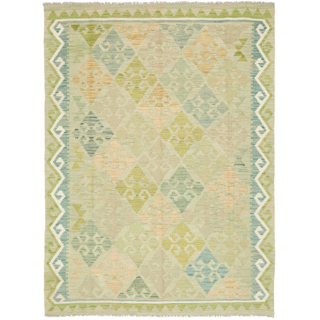 Tappeto Kilim Afghanistan Geometrico Verde Salvia Azzurro 15