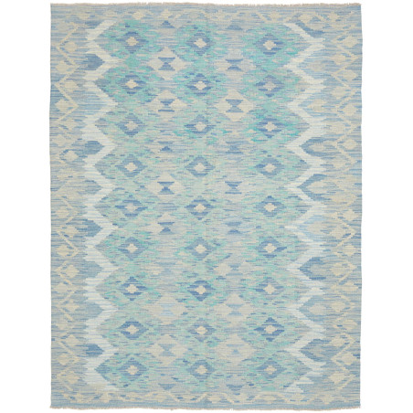 Tappeto Kilim Afghanistan Geometrico Azzurro Turchese Crema