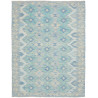 Tappeto Kilim Afghanistan Geometrico Azzurro Turchese Crema