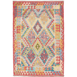 Tappeto Kilim Afghanistan Geometrico Multicolore Vivace 100x