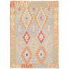 Tappeto Kilim Afghanistan Geometrico Azzurro Arancione Rosa