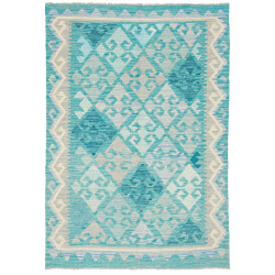 Tappeto Kilim Afghanistan Astratto Azzurro Turchese 101x149