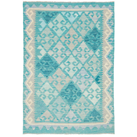 Tappeto Kilim Afghanistan Astratto Azzurro Turchese 101x149