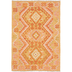 Tappeto Kilim Afghanistan Geometrico Arancio Giallo 103x152