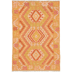 Tappeto Kilim Afghanistan Astratto Arancione Rosa 103x150 Cm