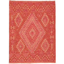 Tappeto Kilim Afghanistan Geometrico Rosso Arancio 126x170 C