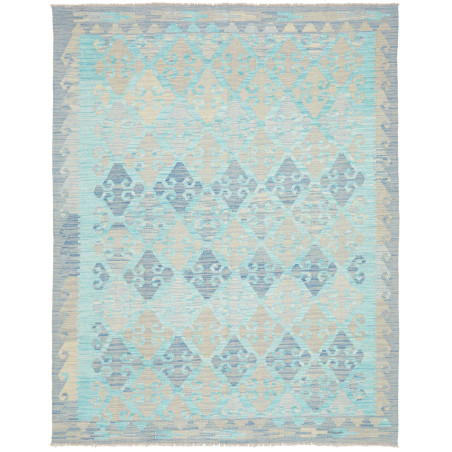 Tappeto Kilim Afghanistan Astratto Blu Azzurro 155x197 Cm
