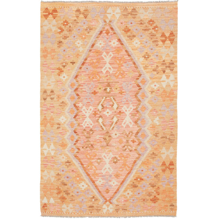 Tappeto Kilim Afghanistan Geometrico Pesca Rosa 98x152 Cm