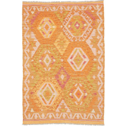 Tappeto Kilim Afghanistan Geometrico Arancione Rosa 103x151