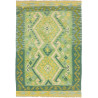 Tappeto Kilim Afghanistan Geometrico Verde Giallo 102x149 Cm