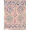 Tappeto Kilim Afghanistan Geometrico Rosa Azzurro 107x145 Cm