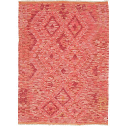 Tappeto Kilim Afghanistan Geometrico Rosa Rosso Corallo 109x