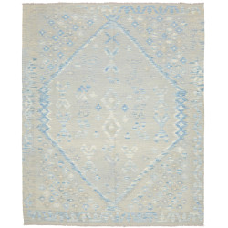 Tappeto Kilim Afghanistan Geometrico Azzurro Grigio Chiaro 1