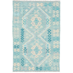 Tappeto Kilim Afghanistan Geometrico Azzurro Crema 100x153 C