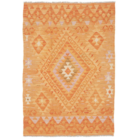 Tappeto Kilim Afghanistan Geometrico Arancio Terracotta 104x